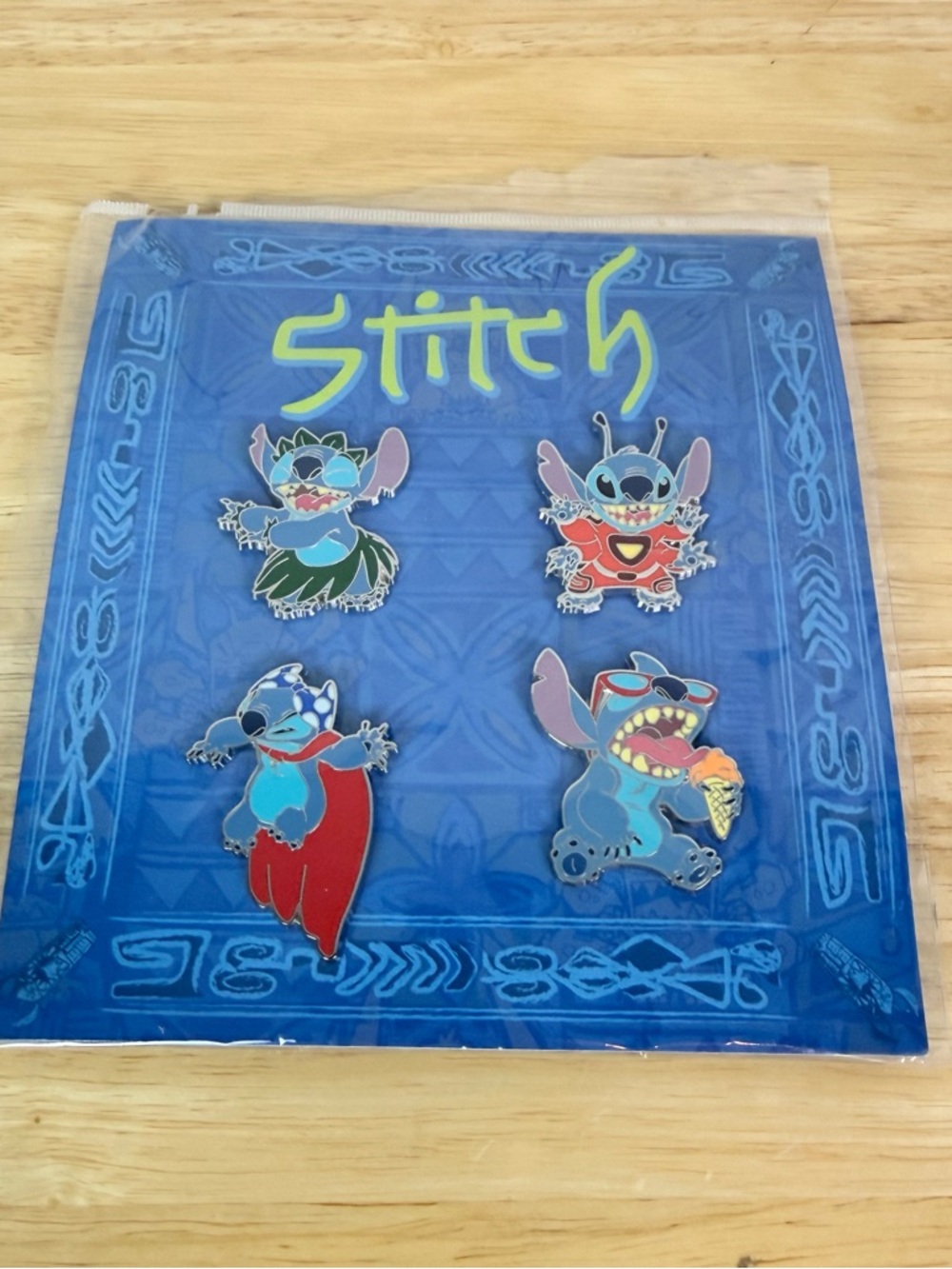 Disney Blue Enamel Pin Backing Card with Black Mickey Pin Backs